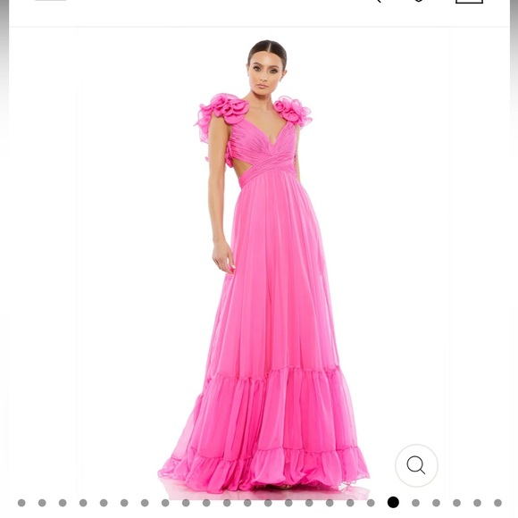 Mac Duggal Ruffle Tiered Cut-Out Chiffon Dress